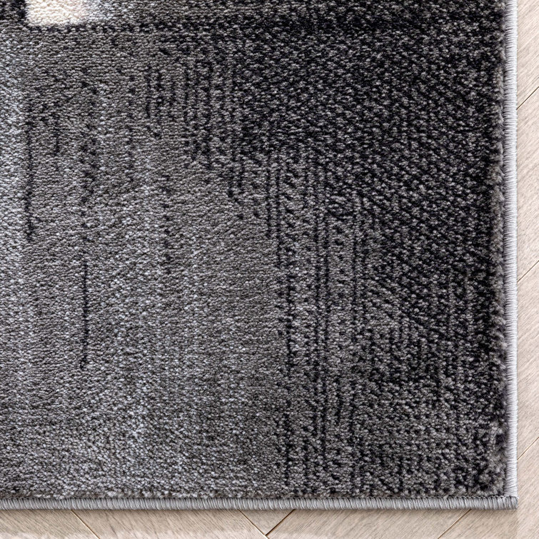 Modern Geometric Gold Synthetic 8' x 10' Easy-Care Area Rug