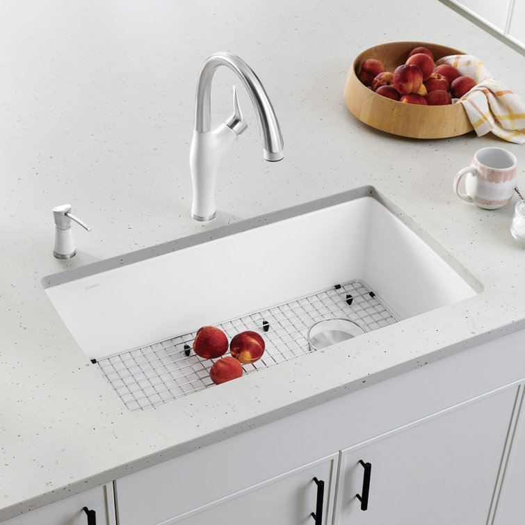 Volcano Gray Granite Composite Single Bowl Undermount Kitchen Sink