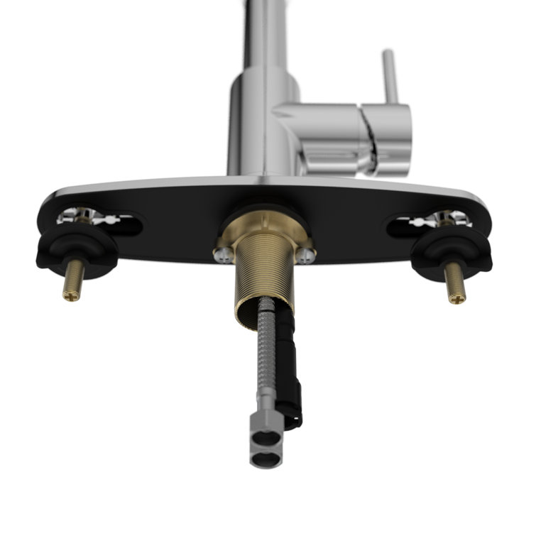 Polished Chrome Single Handle Pull-Down Kitchen Faucet with Spray