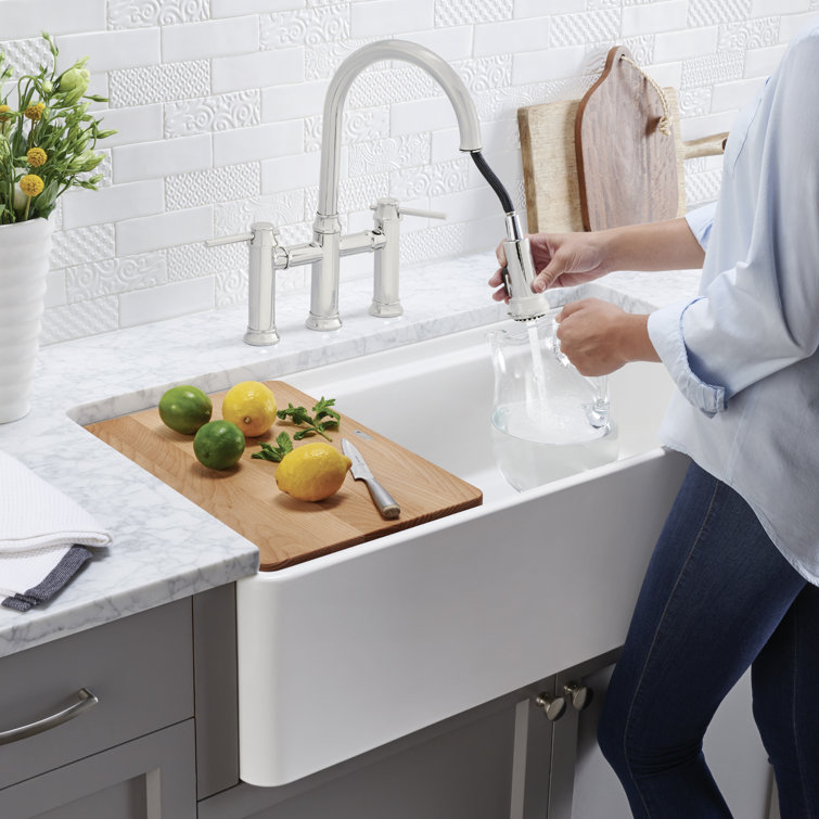 Biscuit Fireclay Single Bowl Farmhouse Kitchen Sink