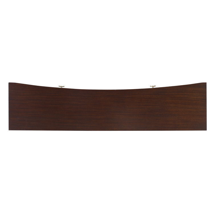 Walnut and Brass Reeded 60'' Console Table with Storage