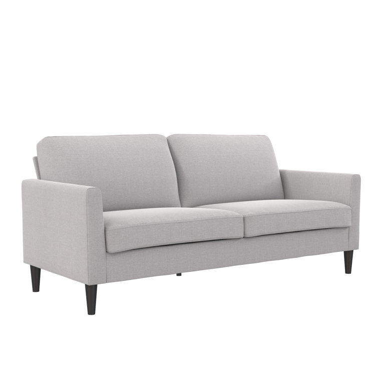 Light Gray Linen 67'' Wood Frame Pillow-Top Arm Sofa