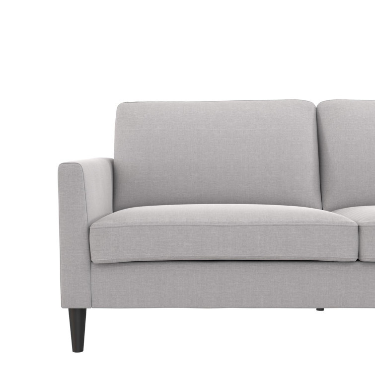 Light Gray Linen 67'' Wood Frame Pillow-Top Arm Sofa