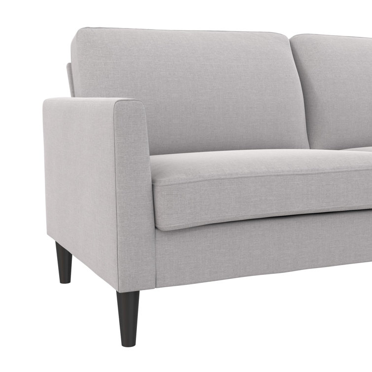 Light Gray Linen 67'' Wood Frame Pillow-Top Arm Sofa