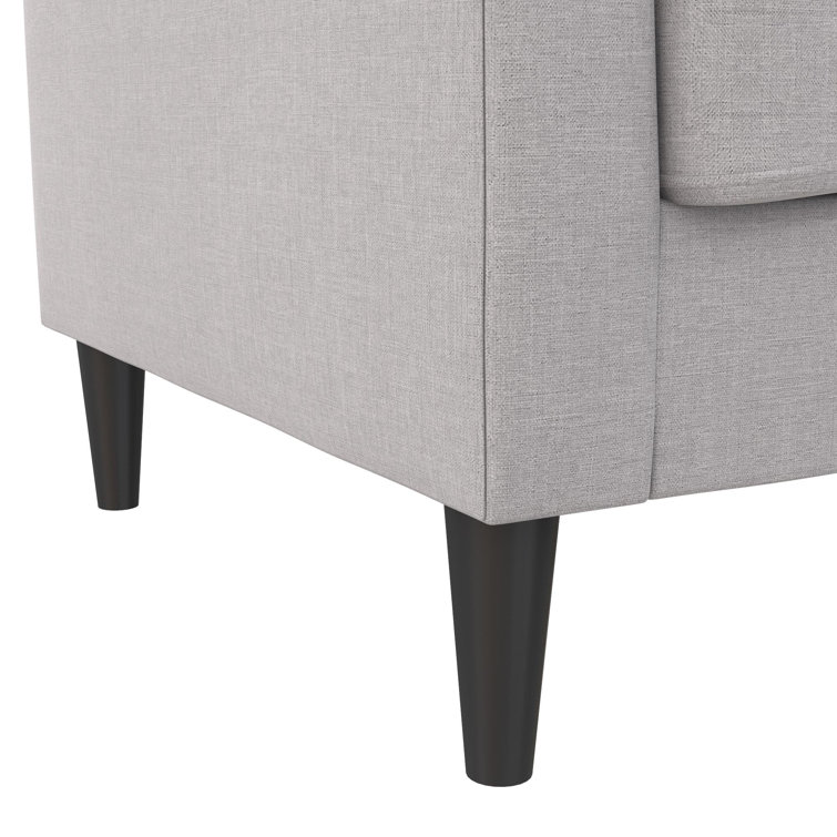 Light Gray Linen 67'' Wood Frame Pillow-Top Arm Sofa