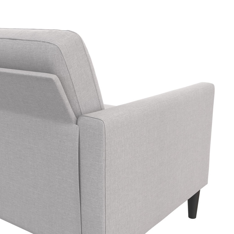 Light Gray Linen 67'' Wood Frame Pillow-Top Arm Sofa