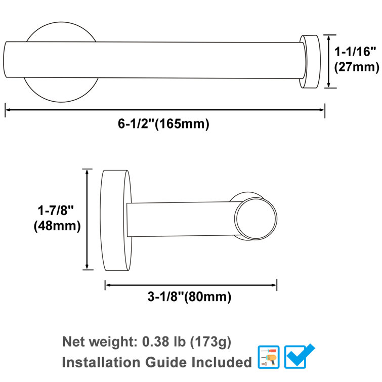 Matte Black Stainless Steel Wall Mounted Toilet Paper Holder
