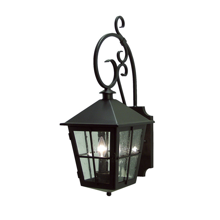 Black Iron 2-Light Outdoor Wall Lantern Sconce