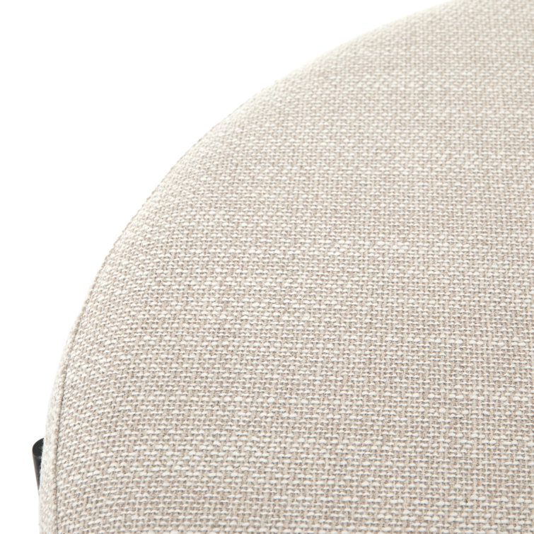 Emile Contemporary Cream Tufted Round Ottoman, 39"