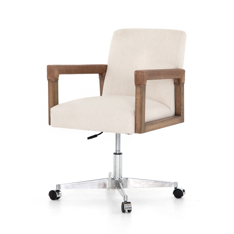 Harbor Natural Cream Leather-Wrapped Conference Chair