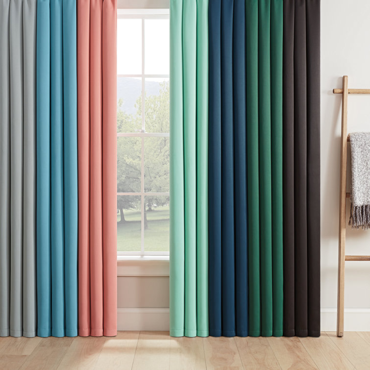 Coral Polyester Blackout Rod Pocket Curtain Panel