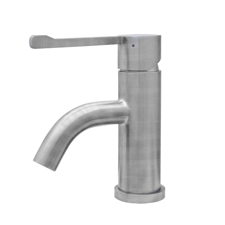 Eco-Friendly Brushed Stainless Steel Single Lever Bathroom Faucet