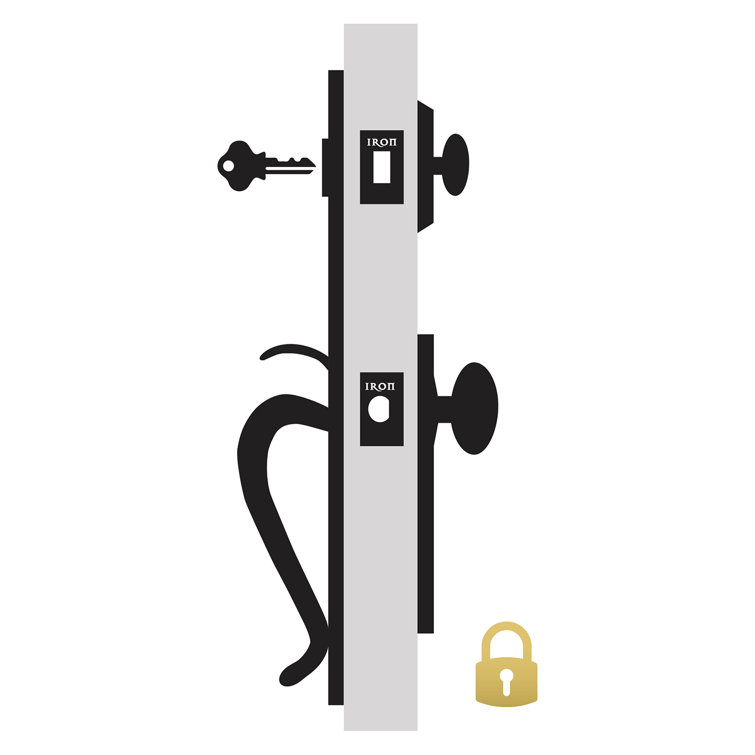 Matte Black Iron Left-Handed Door Handleset with Deadbolt