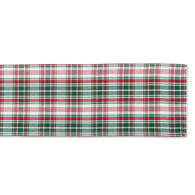 Yuletide Plaid Red Green Cotton Winter Table Runner