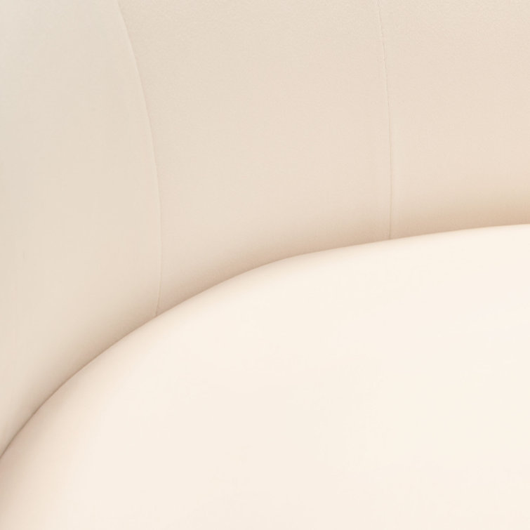 Elevated Barrel Cream Velvet & Polished Gold Metal Armchair