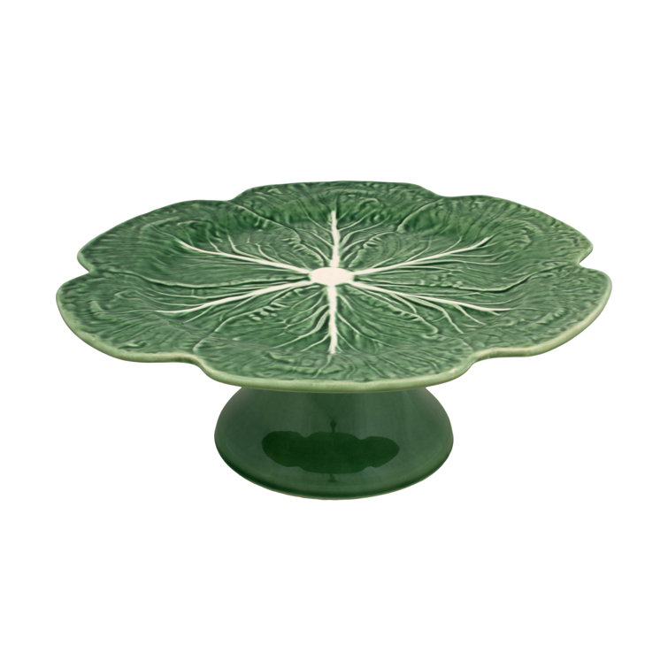 Green Ceramic Cabbage Design Pedestal Cake Stand