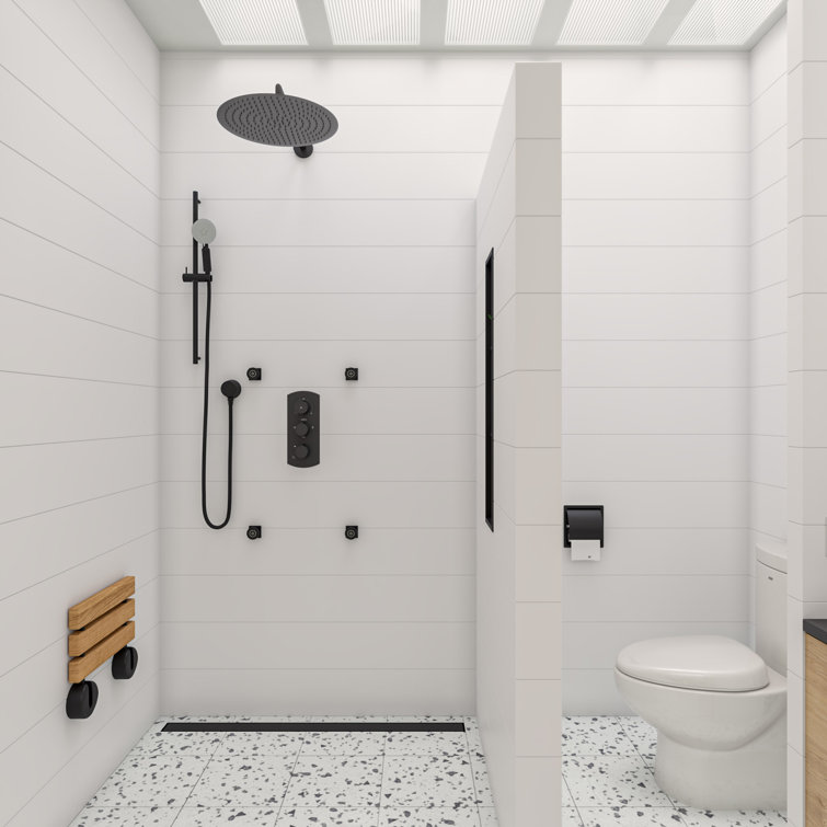 Black Matte Stainless Steel Recessed Toilet Paper Holder with Cover
