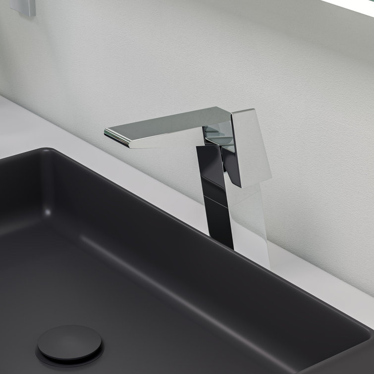 Black Matte 24'' Ceramic Rectangular Vessel Sink