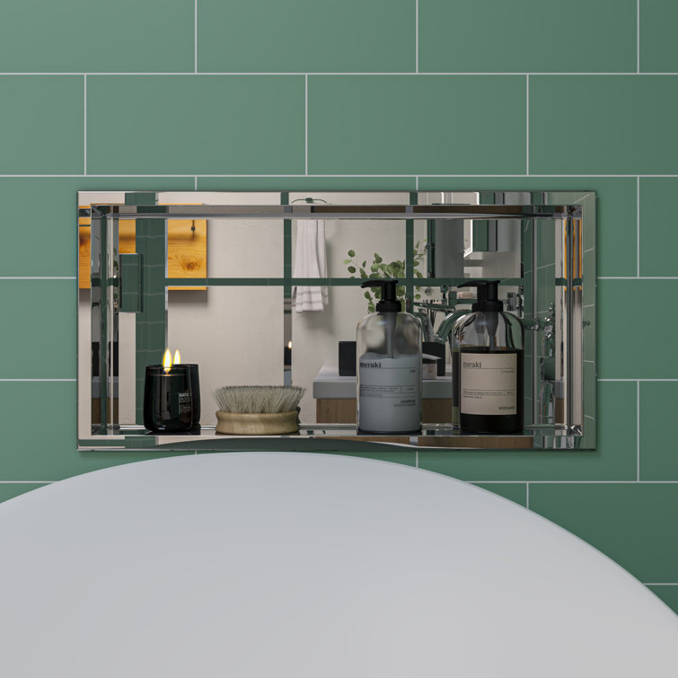 Polished Stainless Steel Horizontal Shower Niche Shelf