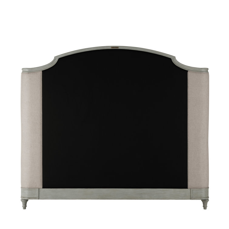 Beige and Brown Upholstered California King Bed with Wood Frame