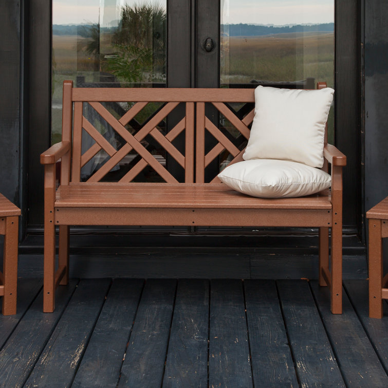 Chippendale Teak-Style 48" Polywood Outdoor Bench