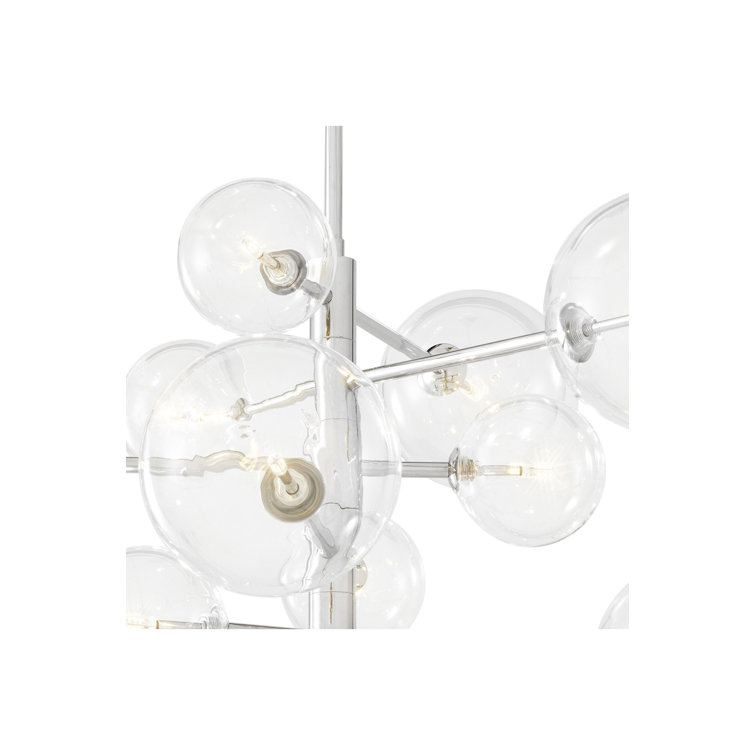 Argento 97" Nickel Finish Asymmetrical 12-Light Sputnik Chandelier