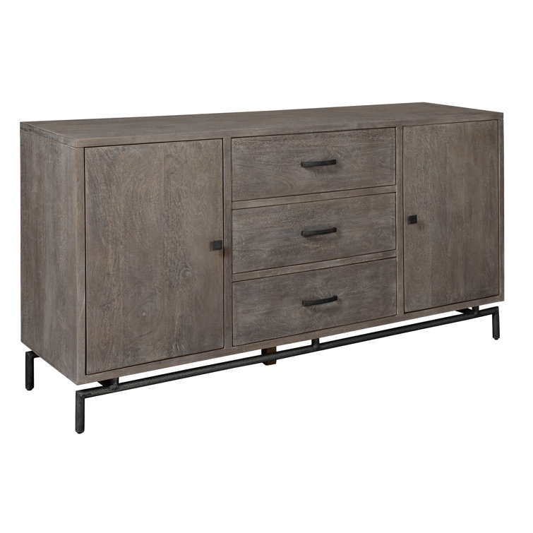 Jaedon 66'' Beige Mango Wood Sideboard with Iron Base