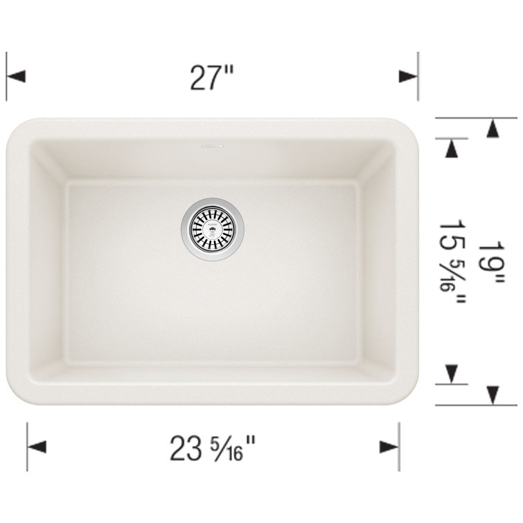 White Silgranit 27" Farmhouse Single Bowl Kitchen Sink