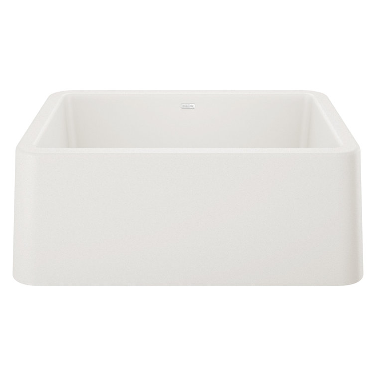 White Silgranit 27" Farmhouse Single Bowl Kitchen Sink