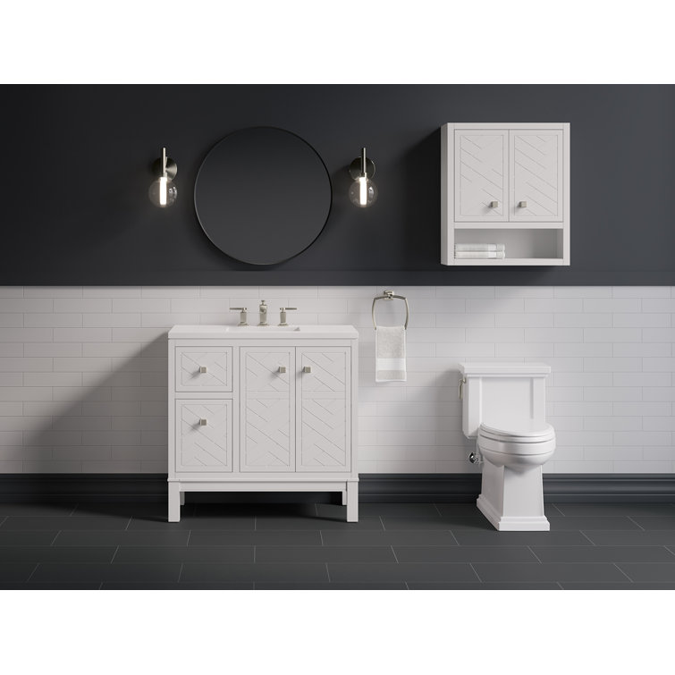 Beauxline Traditional 36-Inch White Quartz Bathroom Vanity Set