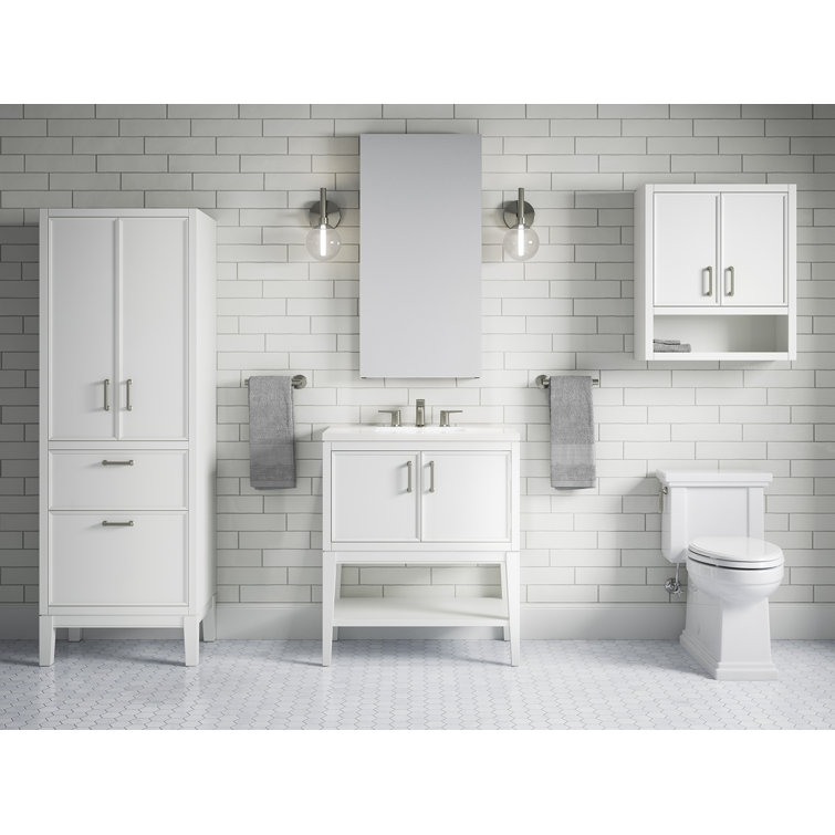 Winnow 30" White MDF Freestanding Single Bathroom Vanity with Quartz Top