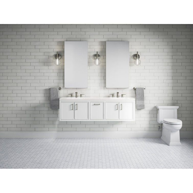 Winnow 60-Inch White Double Sink Bathroom Vanity Set