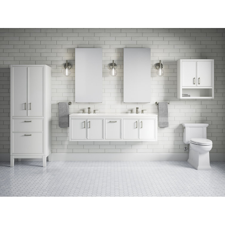 Winnow 60-Inch White Double Sink Bathroom Vanity Set