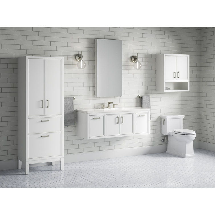 Winnow 60-Inch White Double Sink Bathroom Vanity Set
