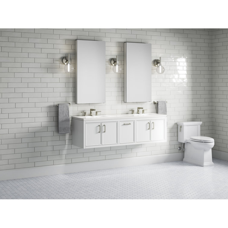 Winnow 60-Inch White Double Sink Bathroom Vanity Set
