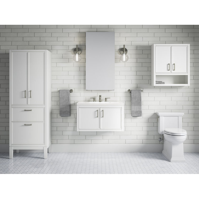 Winnow 30" White MDF Freestanding Single Bathroom Vanity with Quartz Top