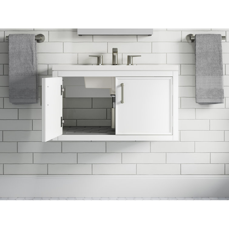 Winnow 30" White MDF Freestanding Single Bathroom Vanity with Quartz Top