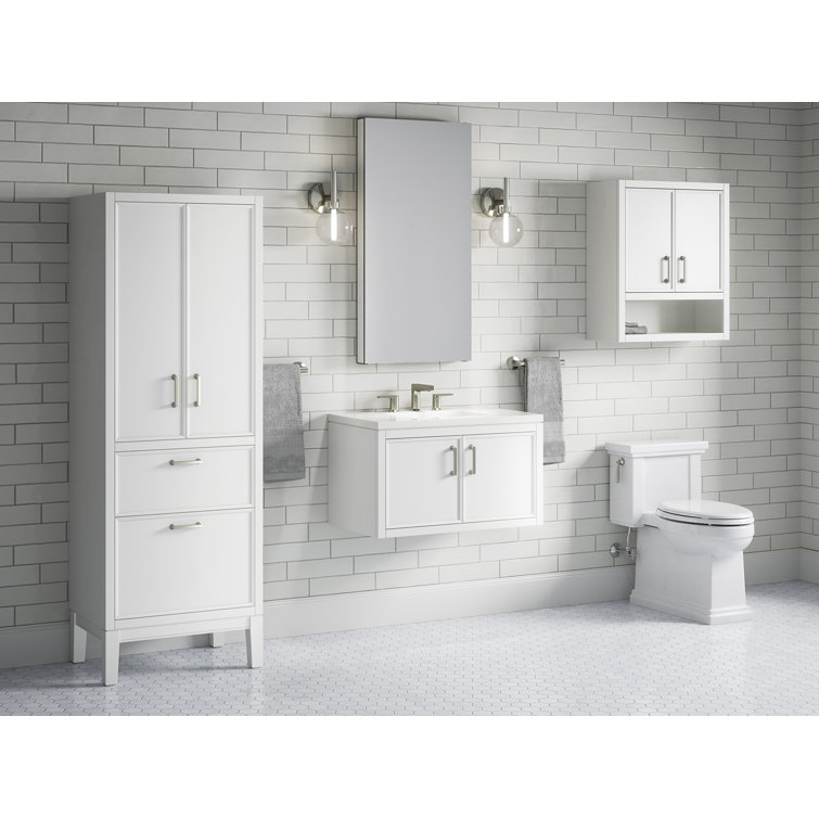 Winnow 30" White MDF Freestanding Single Bathroom Vanity with Quartz Top