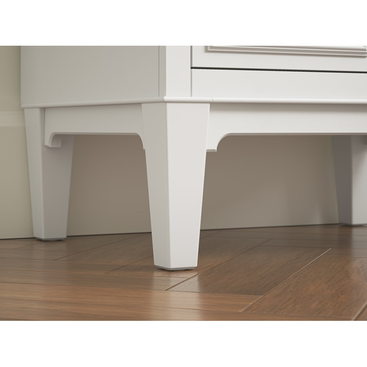 Southerk 48-Inch White Painted Freestanding Bathroom Vanity with Quartz Top