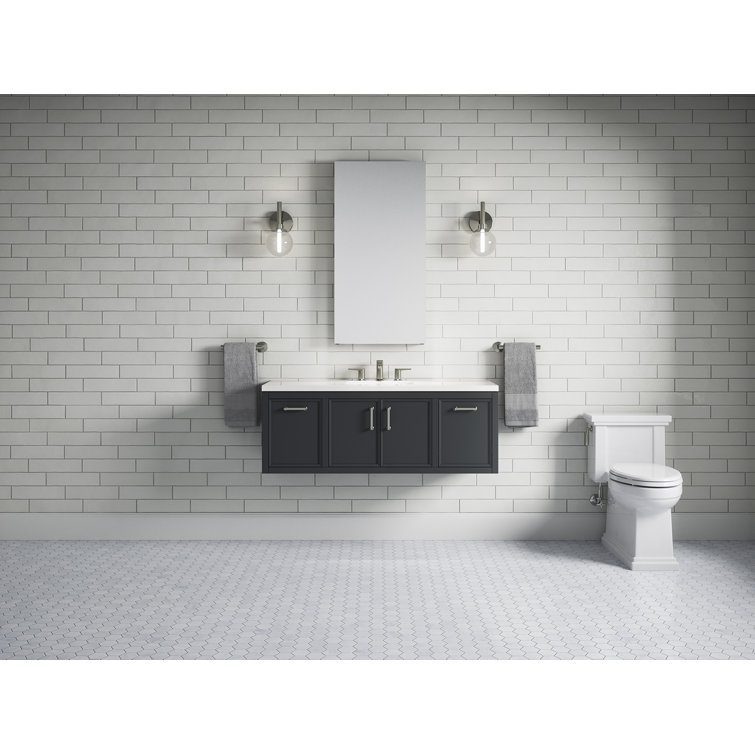 Slate Grey 48-Inch MDF Bathroom Vanity with Quartz Top