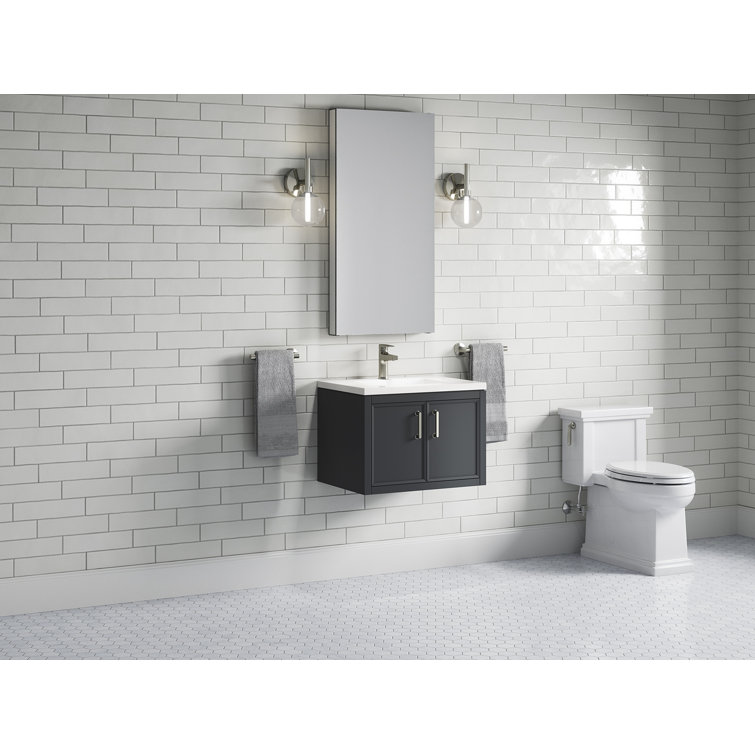 Winnow 24" Slate Gray Freestanding Single Bathroom Vanity with Quartz Top