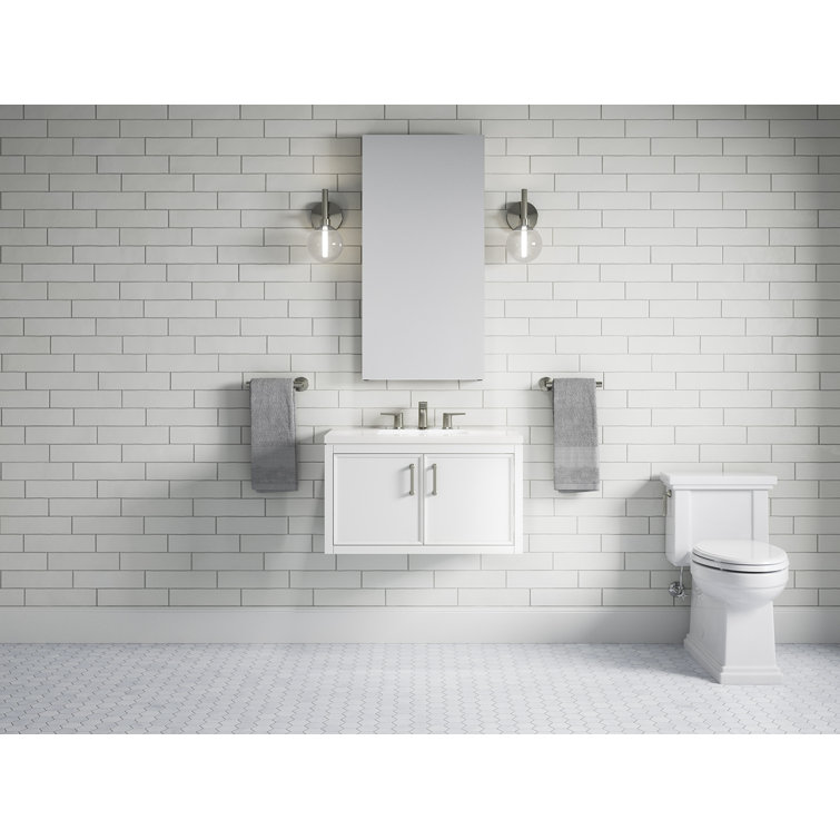 Winnow 30" White MDF Freestanding Single Bathroom Vanity with Quartz Top