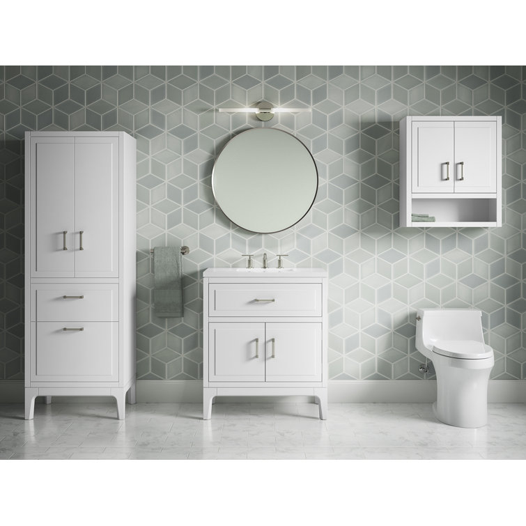Seer 30" White MDF Freestanding Single Bathroom Vanity with Quartz Top