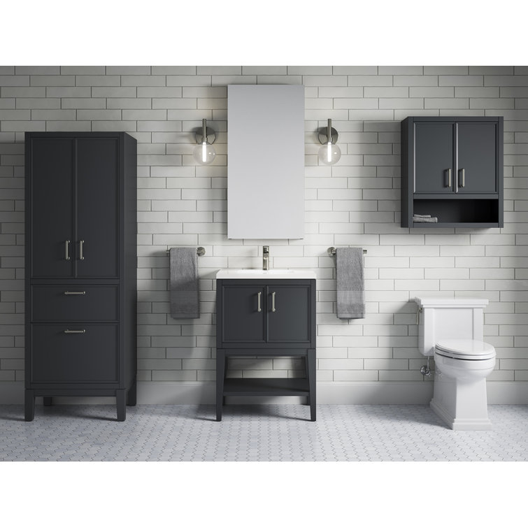 Winnow 24" Slate Gray Freestanding Single Bathroom Vanity with Quartz Top