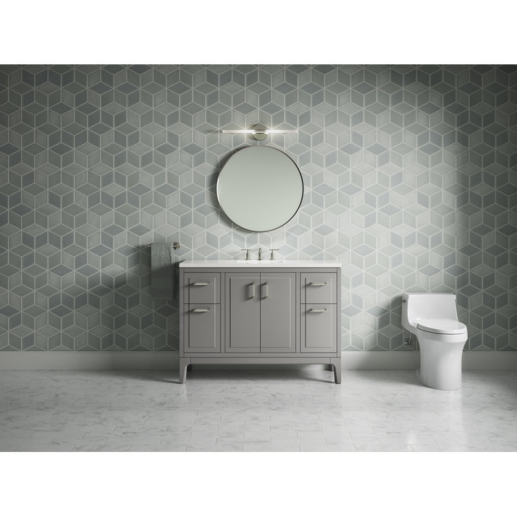 Seer 48" Mohair Gray Single Sink Freestanding Vanity with Quartz Top