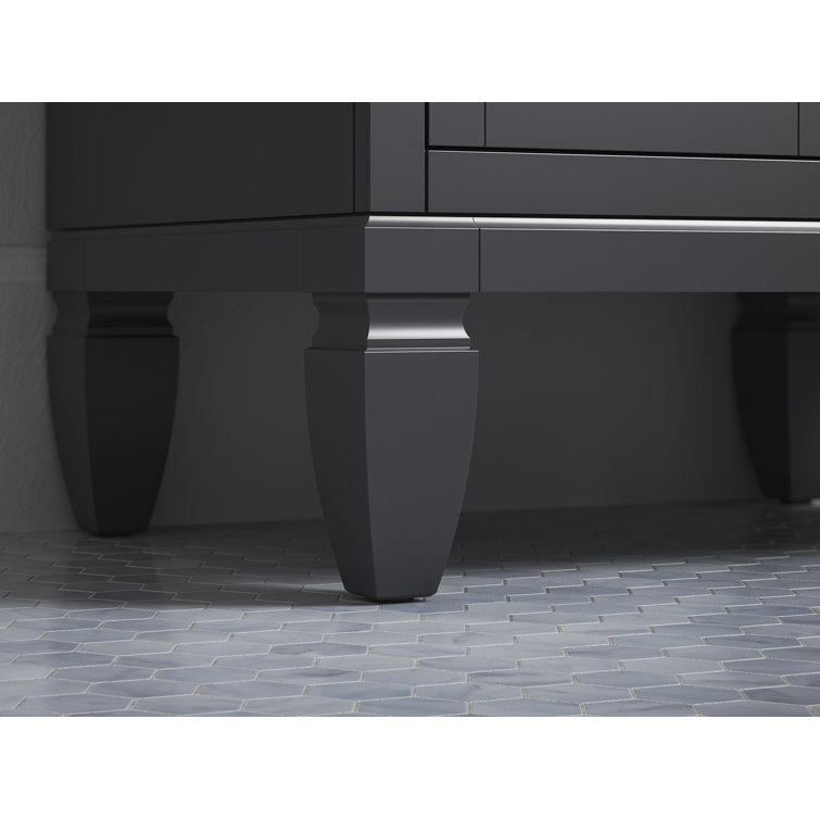 Slate Grey 48-Inch MDF Bathroom Vanity with Quartz Top