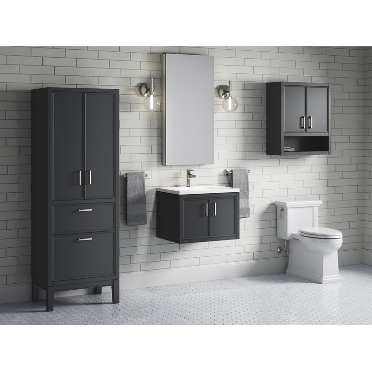 Winnow 24" Slate Gray Freestanding Single Bathroom Vanity with Quartz Top