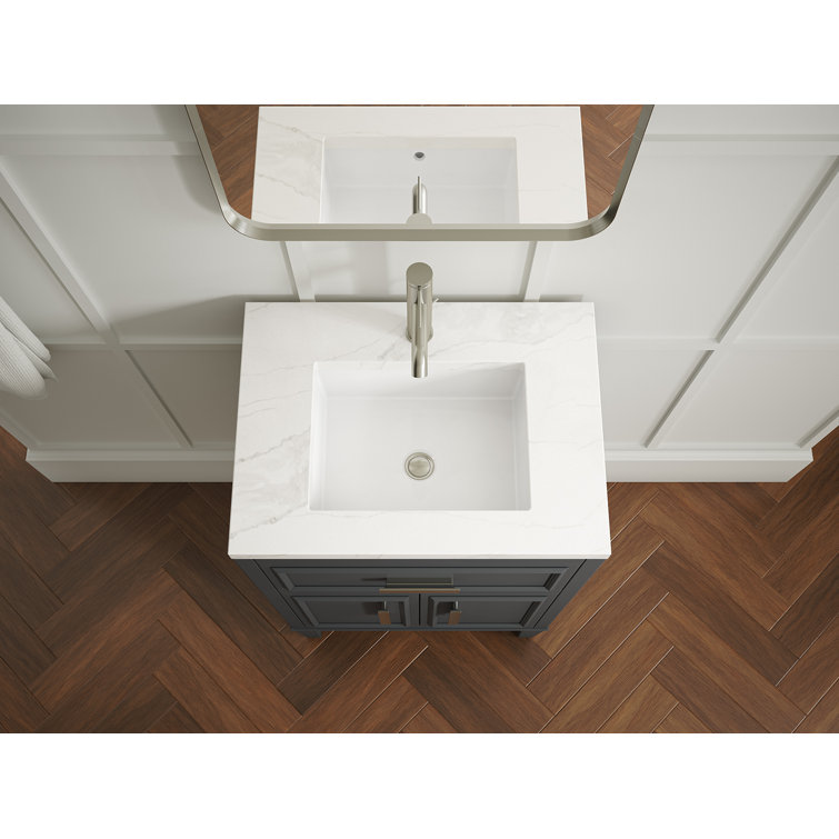 Southerk 24-Inch Slate Gray Quartz Bathroom Vanity