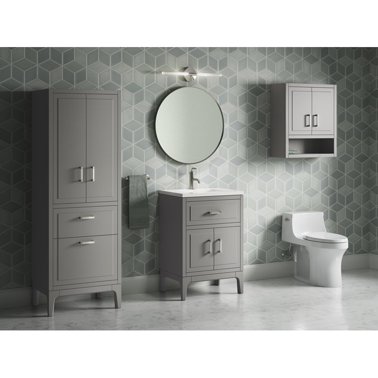Seer 24" Mohair Grey Freestanding Single Bathroom Vanity with Quartz Top