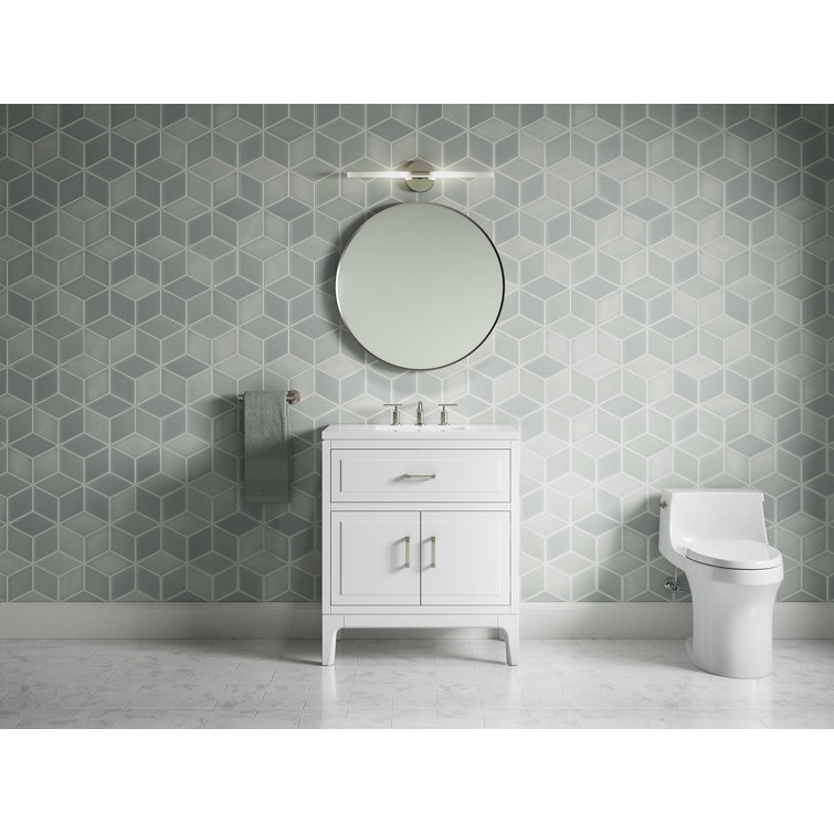 Seer 30" White MDF Freestanding Single Bathroom Vanity with Quartz Top